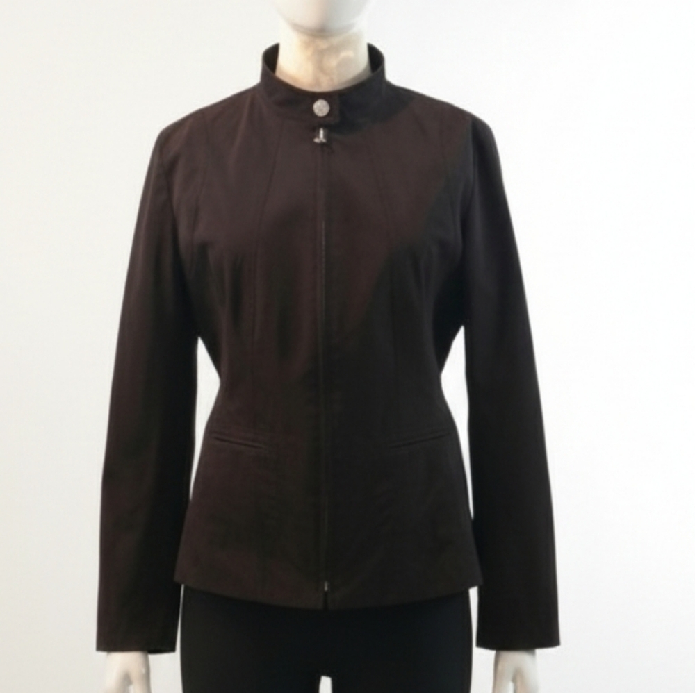 ESCADA Sport Brown Elevated Athleisure Zip Jacket Size 12